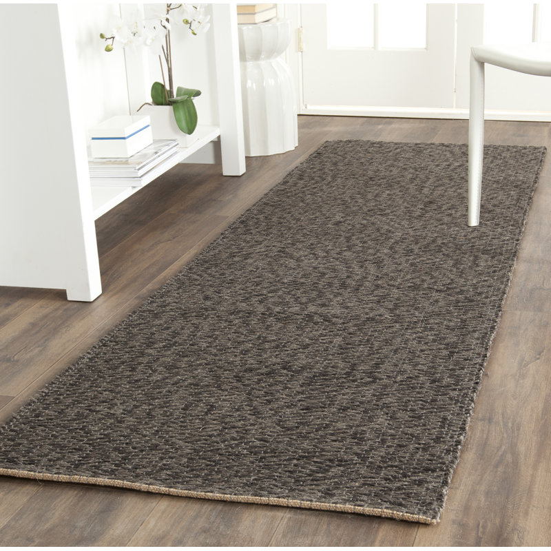 Auckland Jute/Sisal Black/Gray Area Rug, Runner 2'6" x 12'