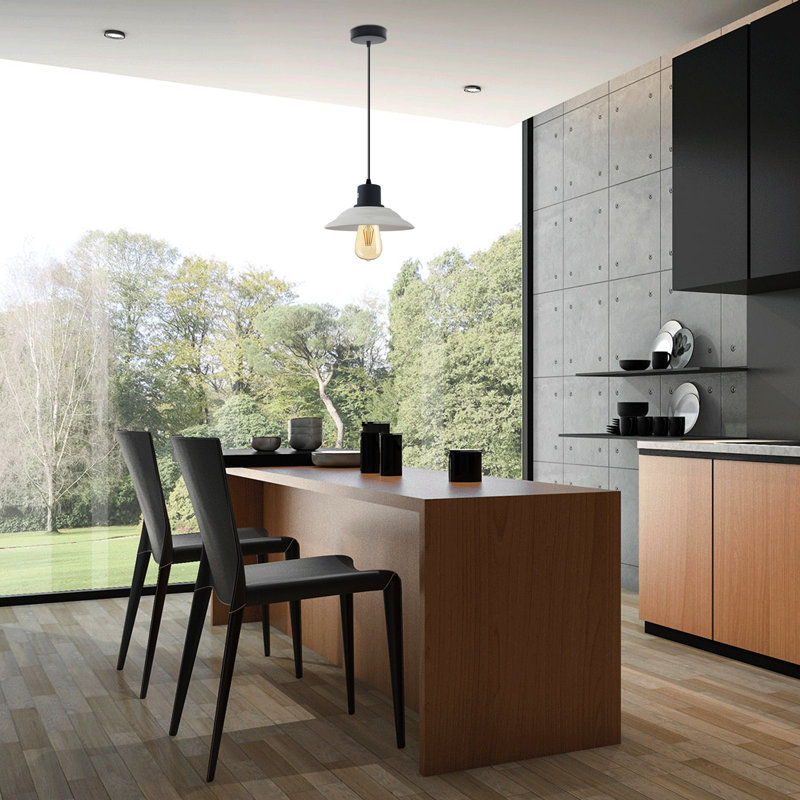 Getty 1 - Light Black Single Pendant, No