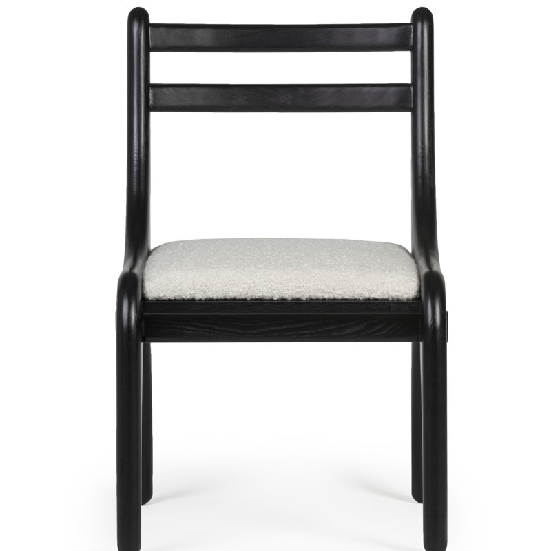 Umbria 19.5'' H Boucle Upholstered Side Chair, Charcoal