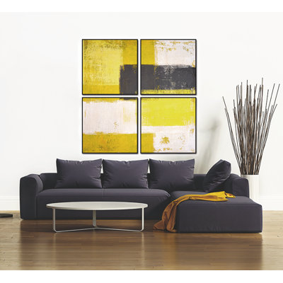 Amarillo - Ensemble de 4 peintures sur toile encadrées