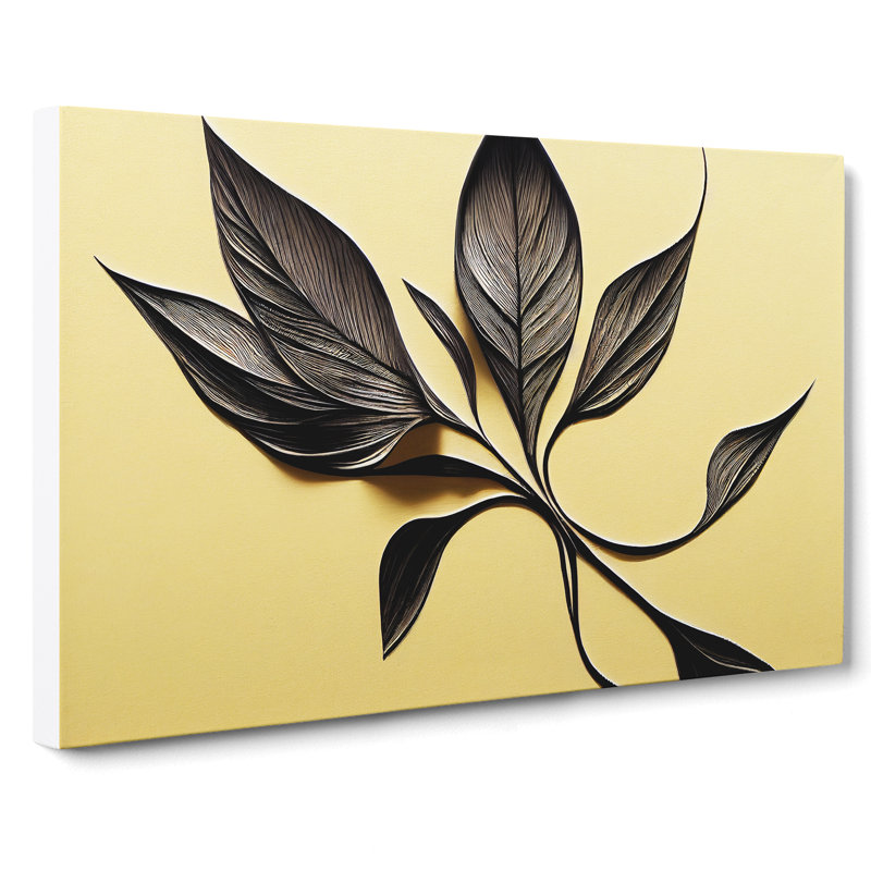 Deco Leaves - Wrapped Canvas