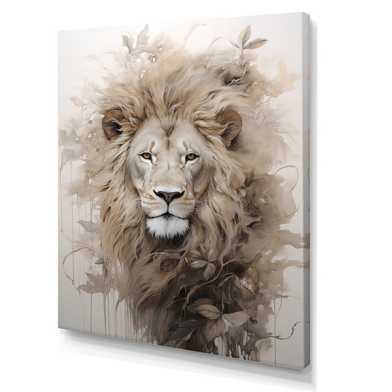 «Powerful Lion S Stare Portrait III», reproduction sur toile, Toile tendue, H 40 po x l 30 po x P 1,5 po