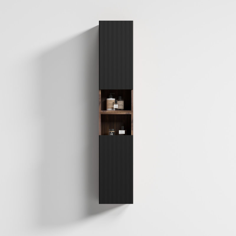Armoire de rangement latérale flottante noire et noyer pour salle de bain de style Mid-Century Cc1014s110,309