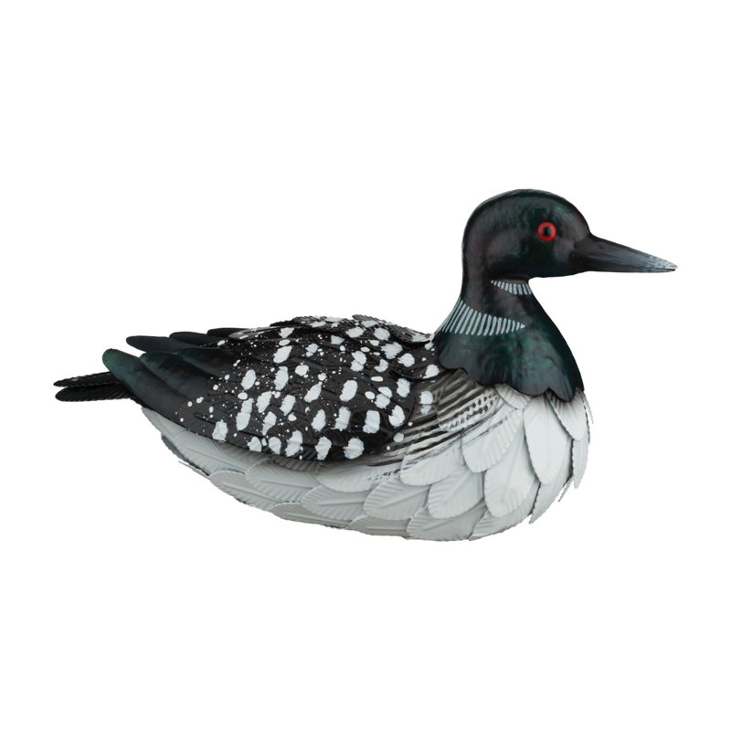 8 Inch Loon Decor Metal Garden Statues Standard