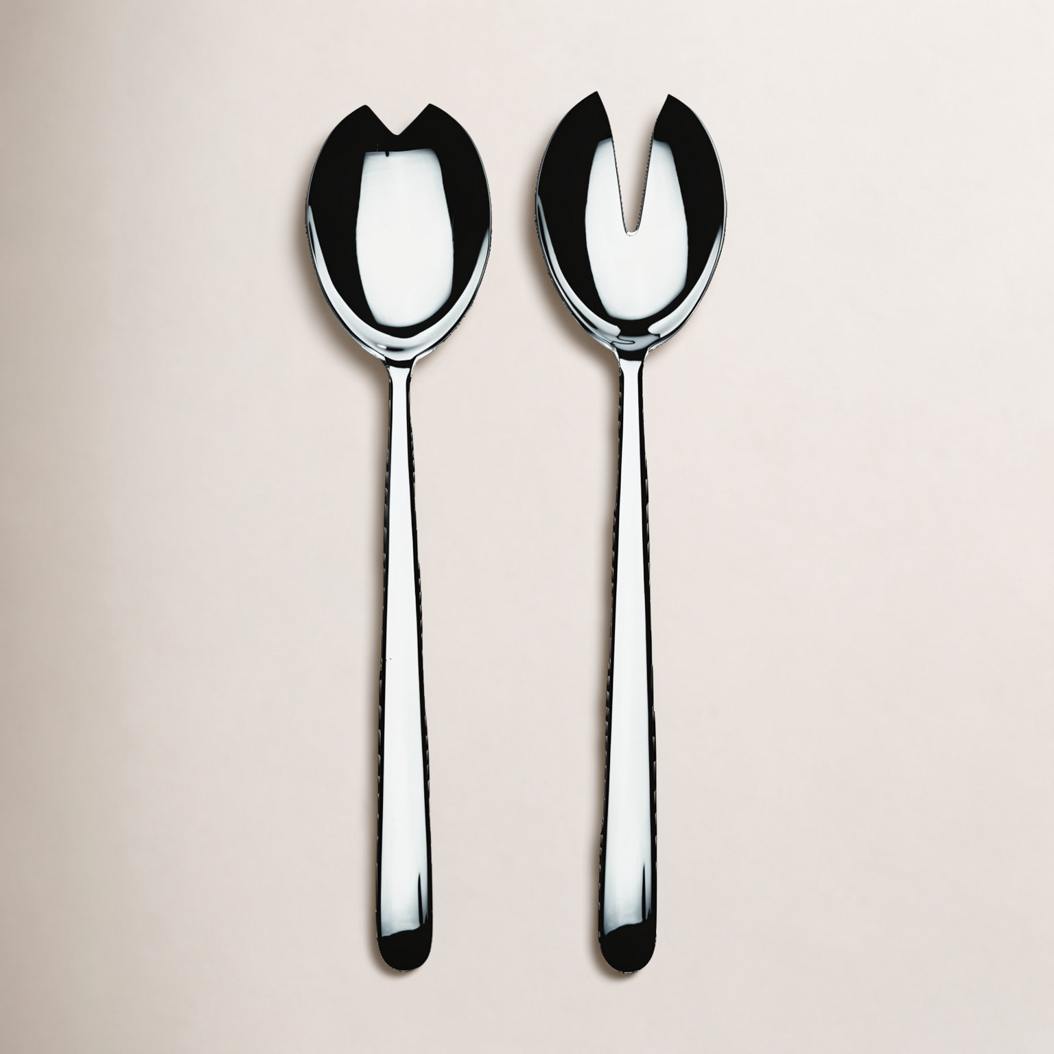 Linea Stainless Steel Salad Servers, Silver