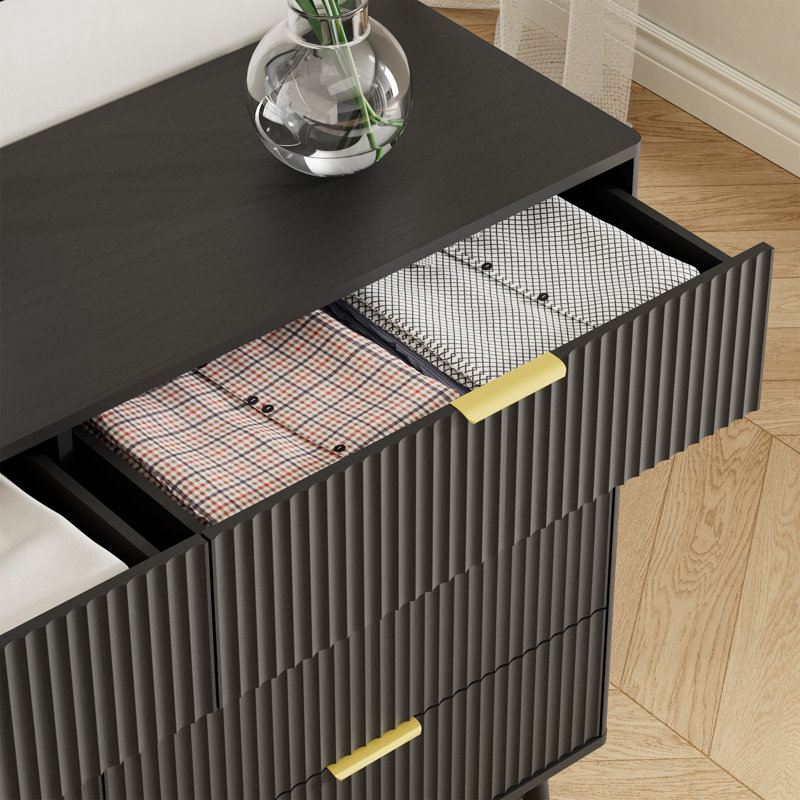 Ensemble de chambre à coucher 3 pièces (1 commode + 2 tables de chevet) (ensemble de 3), Noir