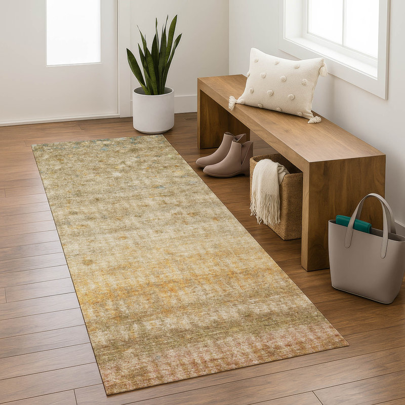Premium Machine Washable Mayfield Stripes Rug, 2'3" x 7'6" Runner, Beige
