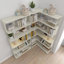 Bibliothèque d'angle peu encombrante de 90 cm + bibliothèque libre extensible de 80 cm, ensemble de 2 tablettes de présentation, couleur chêne foncé et 4 autres couleurs optionnelles, meubles librement combinés et assortis-128509039