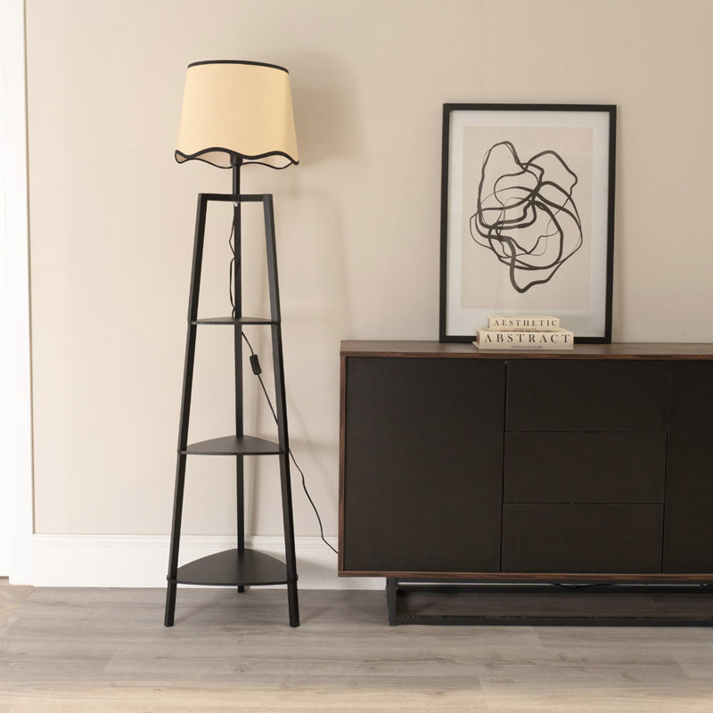 Cotopaxi 156.2cm Traditional Floor Lamp, Natural/Black