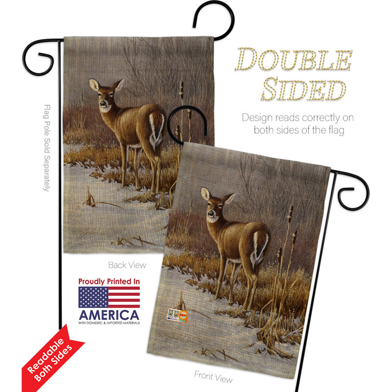 Double Sided 18.5'' H x 13'' W Burlap Animal Garden Flag