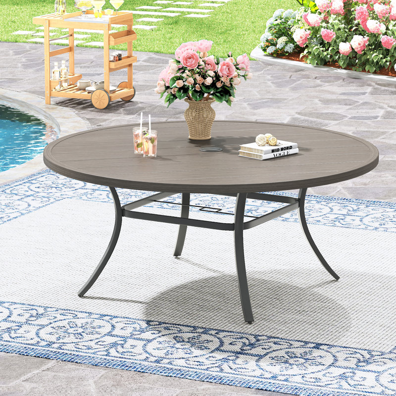 Table de salle à manger 60 ", Bois brossé gris