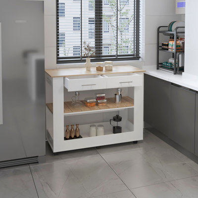 2-Drawer 2-Shelf Kitchen Island