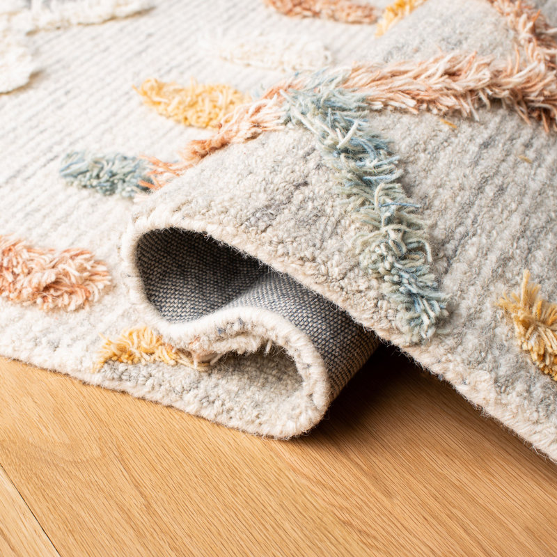 Kara Hand-Tufted Wool Ivory Rug, Square 9'