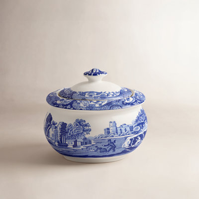 Spode Blue Italian Covered Sugar Bowl