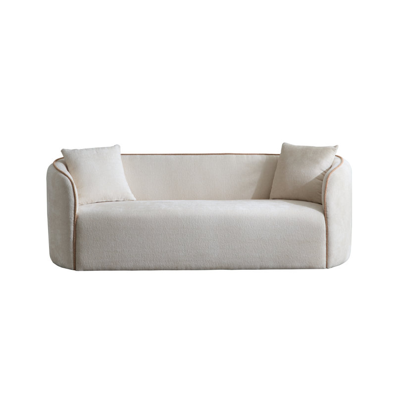 Renner 82" Curved Boucle 3-Seater Sofa, Beige