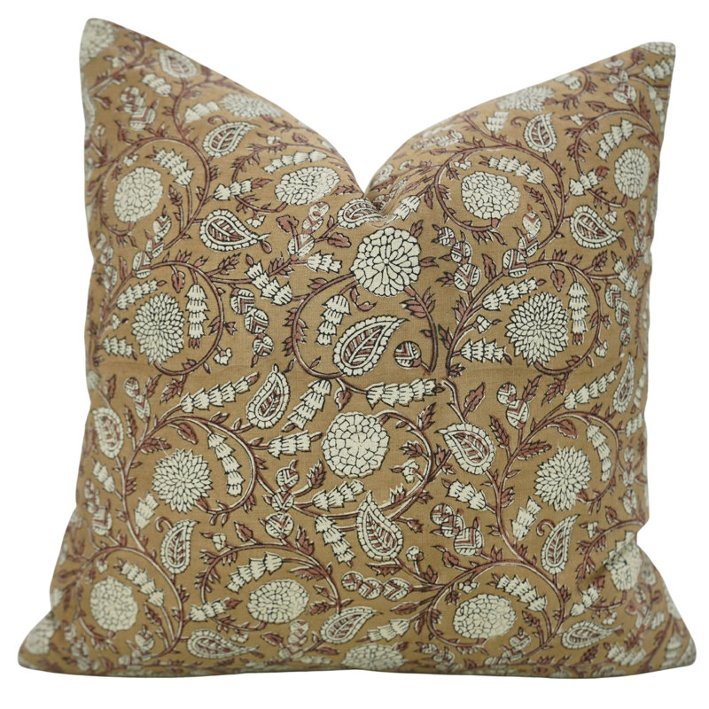 Les coussins décoratifs faits à la main Block Print de 24 x 24 pouces décorent des coussins décoratifs pour le salon - Shillong 