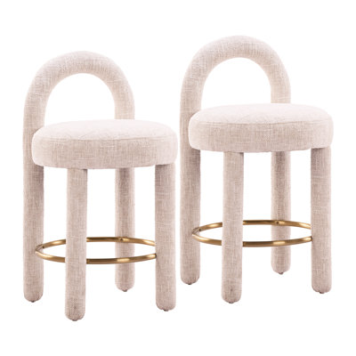 Curco Counter Stool (Set Of 2) Beige