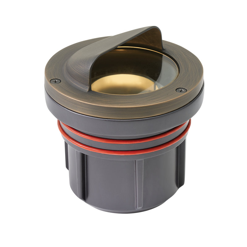 Shielded Brown Low Voltage Hardwired Well Light, Halogen, 50W, Bronze