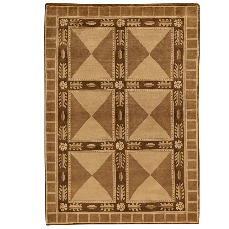 High-Quality Hand-Knotted Beige Area Rug