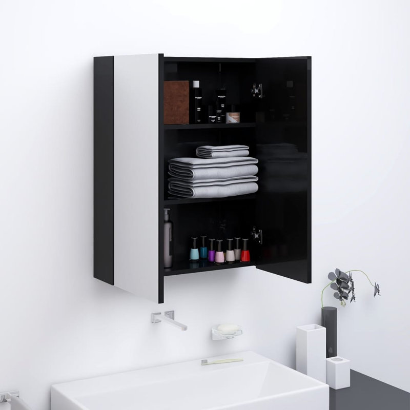 Guile Bathroom Cabinet, Shining Black