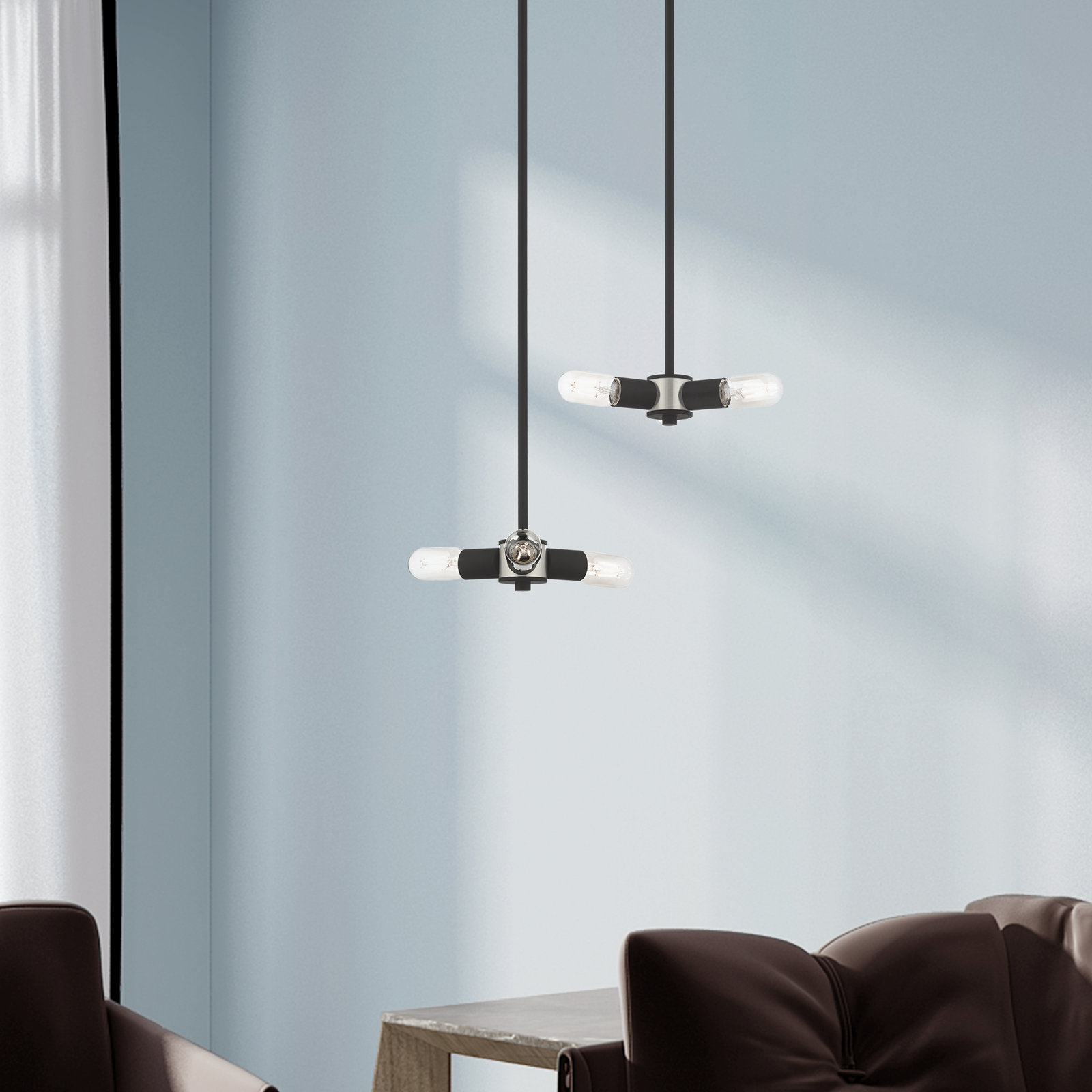 Martella 3 Light Dimmable Pendant, Black