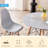 5-Piece Round Dining Table Set for 4, 35.5” Kitchen Table with Chairs, Solid Wood Legs, Plastic Seats, Gray-32835126-32835210-19293708