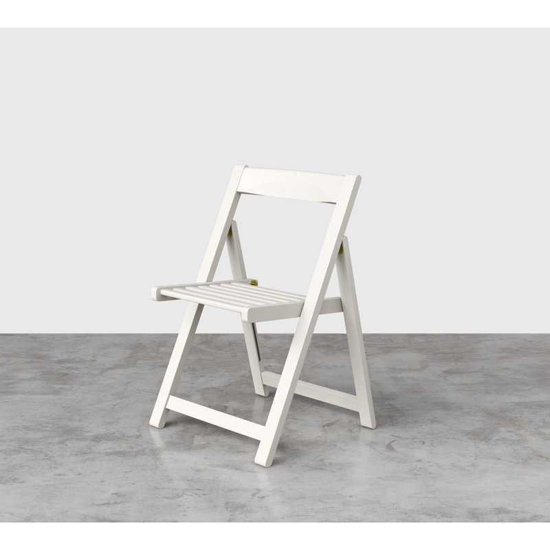 Chaise d'extérieur en bois résistante aux intempéries avec pliage compact Yerachmiel, Bois blanc