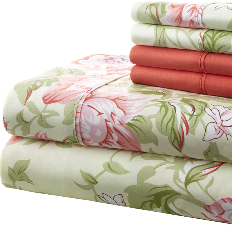 Ronald Microfiber Floral Sheet Set, King