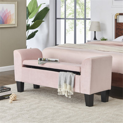 Ellesef Velvet Ottoman Bench with Storage