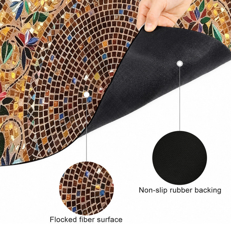  Tapis pour porte d'extérieur antidérapant, 20 po x 32 po, mosaïque florale, Mosaïque florale, 20 po x 32 po