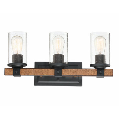 Berumen 3-Light Dimmable Matte Black Vanity Light