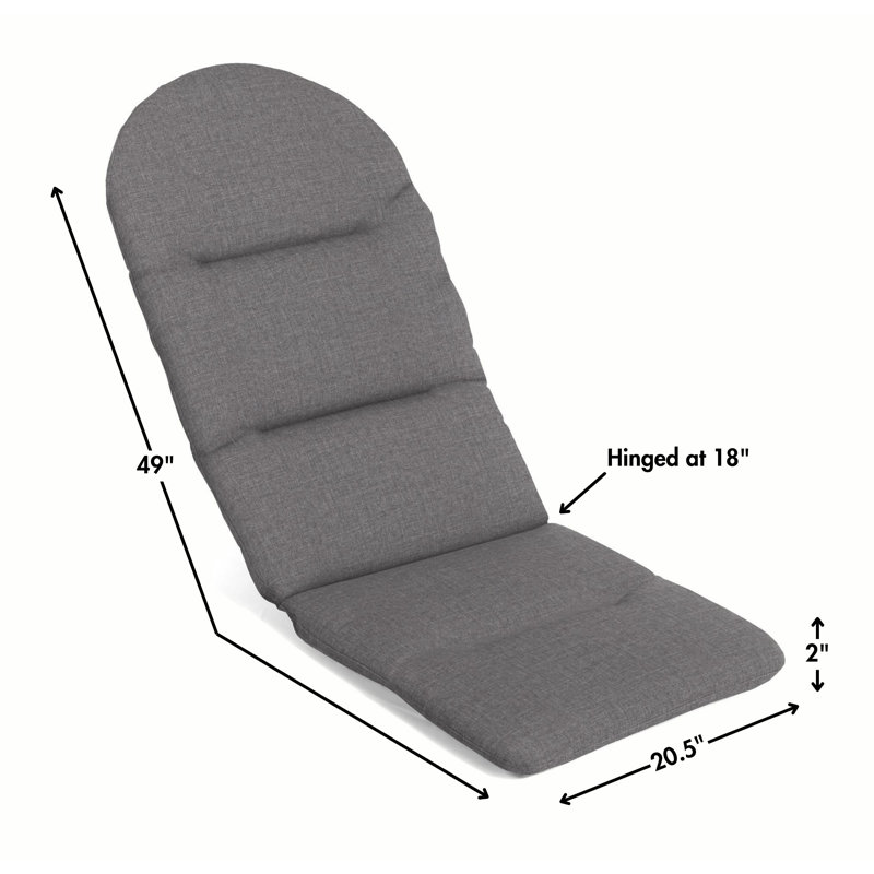Casual Cushion Outdoor Adirondack Chair Cushion, Sunbrella Fade & Water Resistant for Adirondack Lawn & Patio Chairs, 20.5"W x 18"D, 2" thick; Back 20.5"W x 31"H, 2" thick, Reversible, Cast Slate