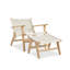 Chaise longue de patio en bois massif avec repose-pieds-265264575