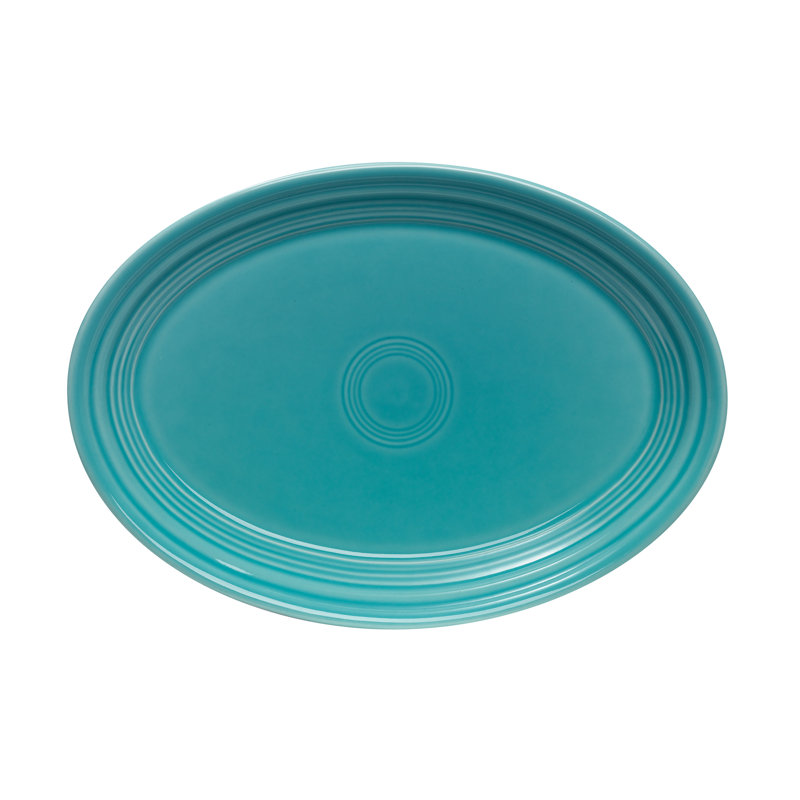 Plat de service ovale Fiesta Serveware, Turquoise, H 1,25 po x l 6,88 po x L 9,63 po