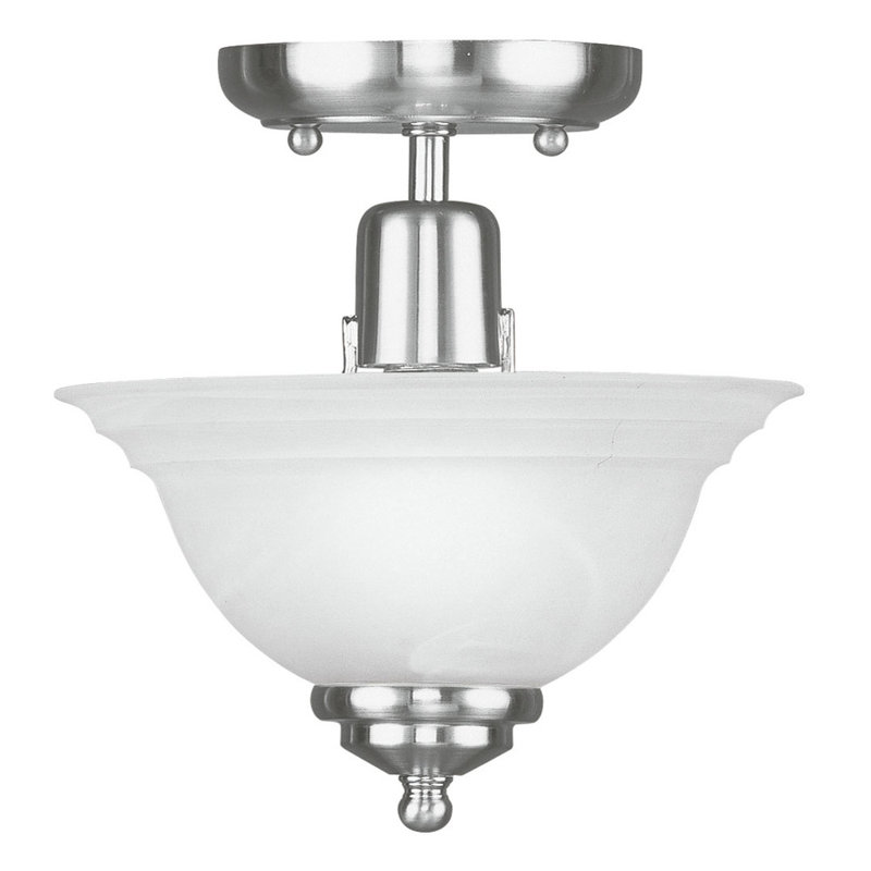 Glass Semi Flush Mount, Brushed Nickel