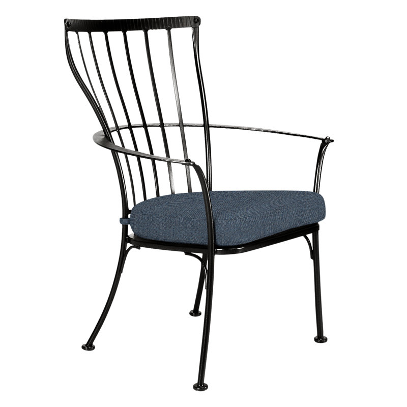 Monterra Outdoor Dining Armchair, Carbon Black, Sash Denim
