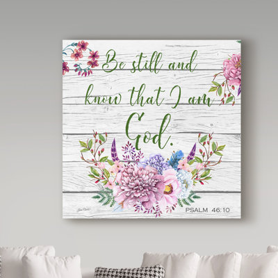 Deagen 'Garden Florals Bible Verse 1' Textual Art on Wrapped Canvas