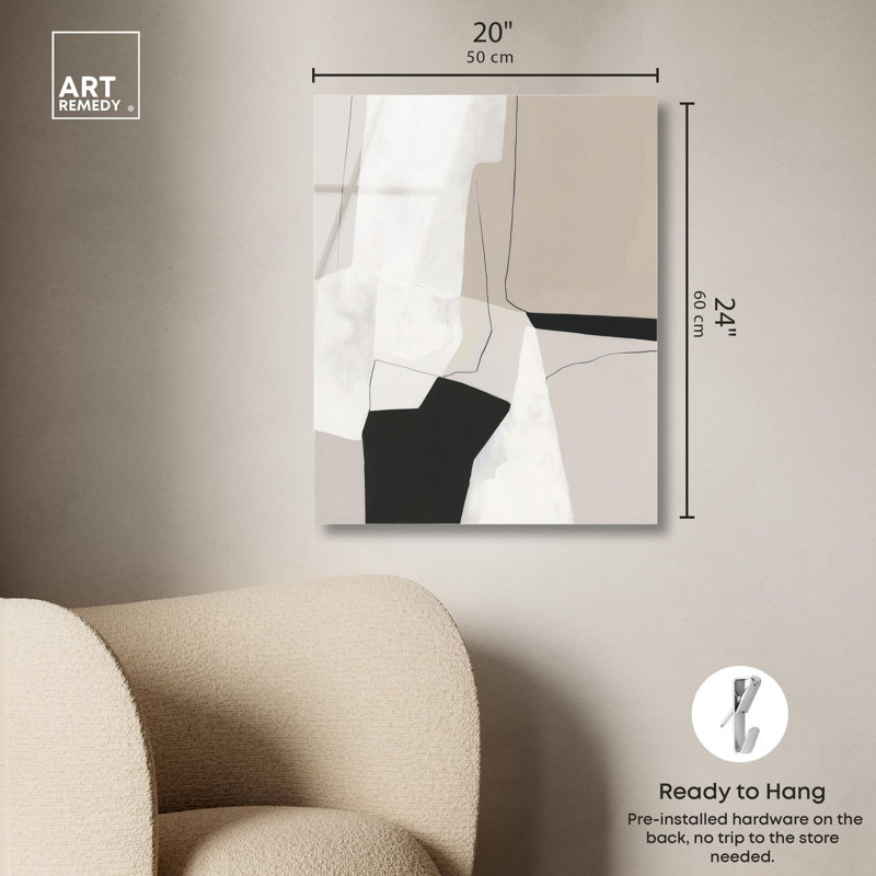 Impression sur toile Strirap Down II, art minimaliste par Art Remedy, H 24 po x l 20 po