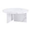 Une table basse à motif circulaire en bois aggloméré blanc, une table centrale blanche de 31,4 pouces, une table basse moderne, convient aux petits espaces et aux salons.