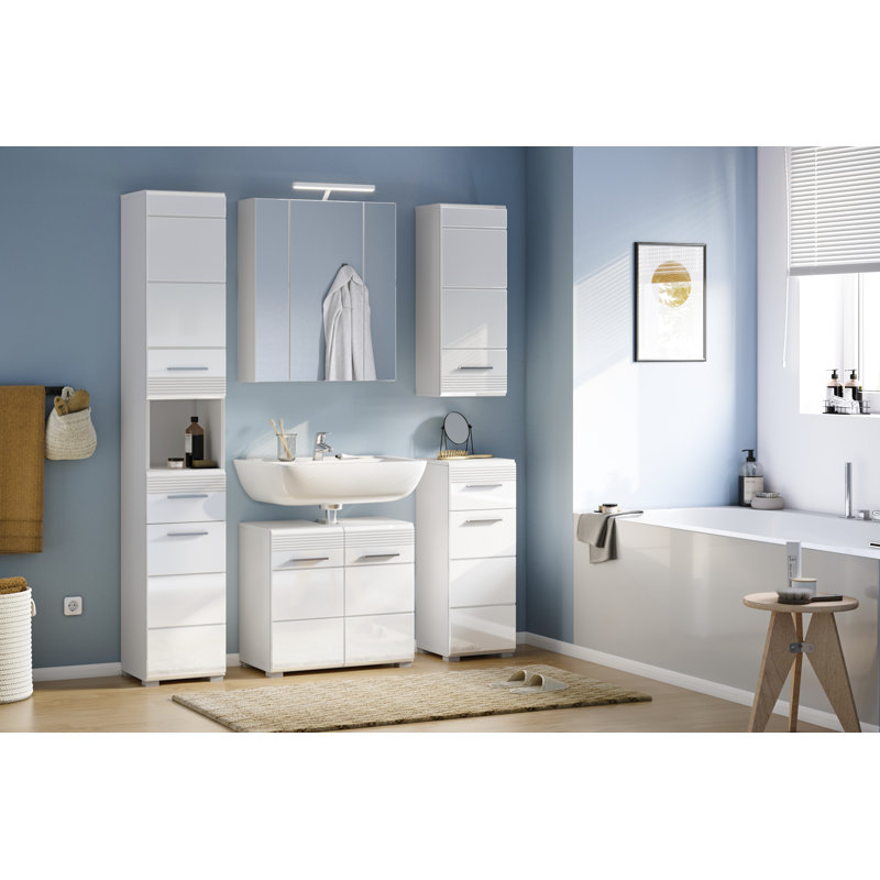 2-tlg. Badkombination Harricharan, White/Grey