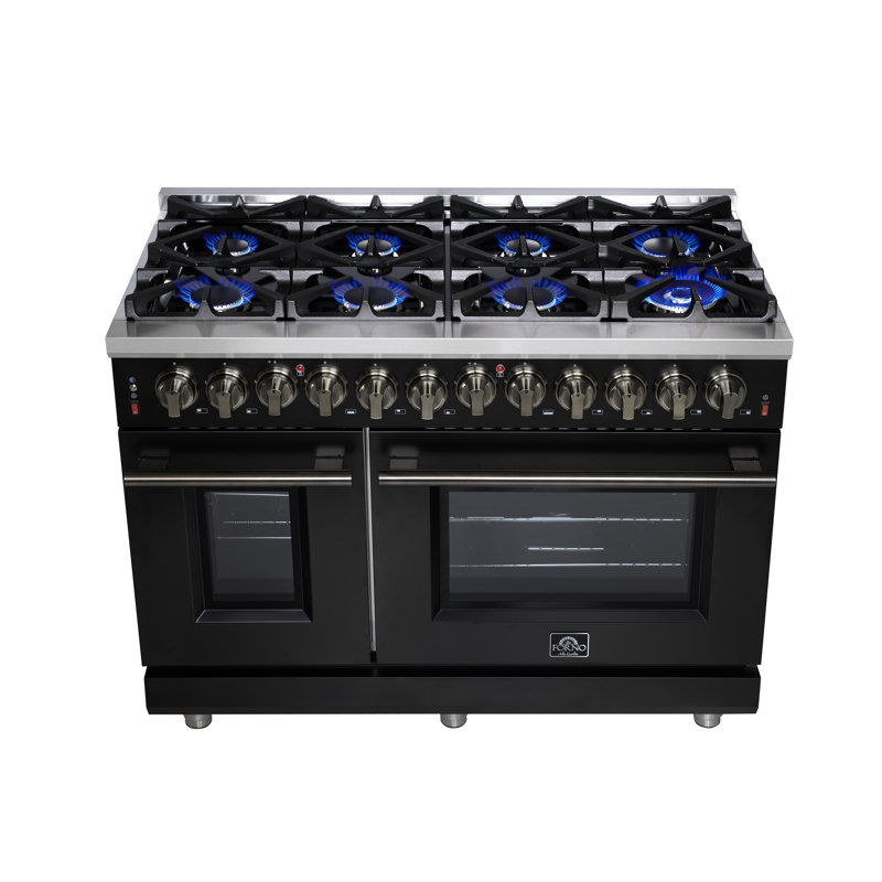 Massimo 48 Freestanding Dual Fuel Range, Black
