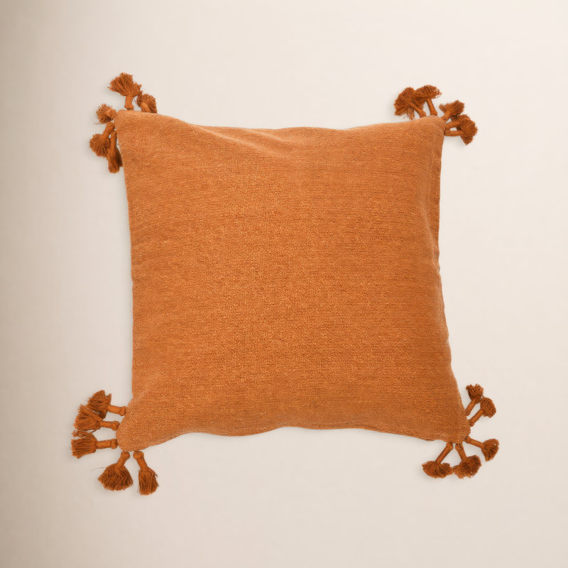 Almerton Tassels Down Reversible Throw Pillow, Rust, Pillow Cover Only - No Insert