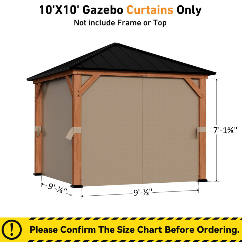 Ensemble de moustiquaire d'extérieur 10 pi x 10 pi Modern Shades Universal