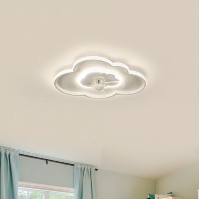 Ventilateur de plafond moderne à DEL de 19,6 po avec lumière Deontee