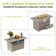 Rectangle Propane Smokeless Fire Pit Table with Hidden Fuel Tank