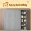 Lit escamotable double pleine grandeur avec tablettes-360011924-360011925