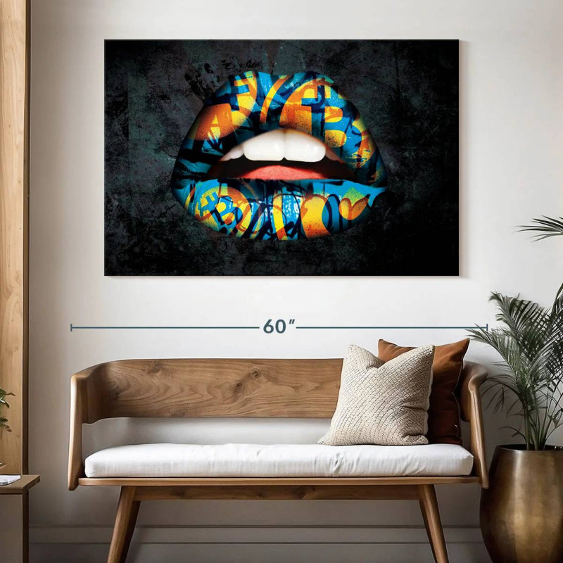 Shuttleworth Bitcoin Lips, 34" H x 51" W