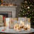 White Christmas Glass Flickering Flameless Candles Battery Operated With 10-Key Remote And Timer Set Of 3 Real Wax Holiday LED Window Pillar Candles(Snowman Decal, 3 X 4, 5, 6 Inches)