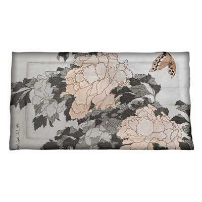 Taie décorative pivoines et papillons