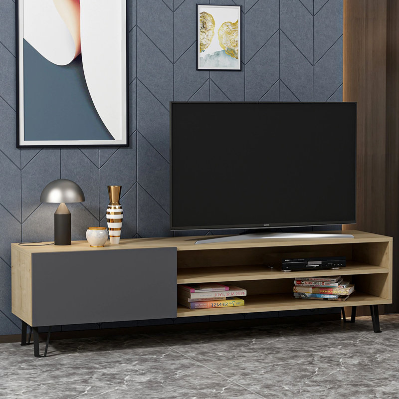 Portwood TV Stand for TVs up to 75", Oak/Anthracite